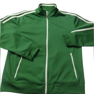 Old Navy Men's Y2K‎ Classic Green Track Jacket size XL Retro Preppy Grunge Studd
